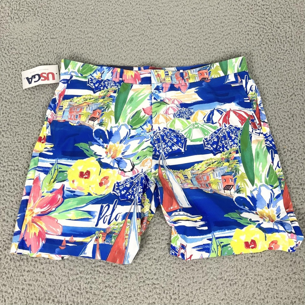 Polo Golf Ralph Lauren Shorts Mens 40 Multicolor 10" Floral US Open Golf Print